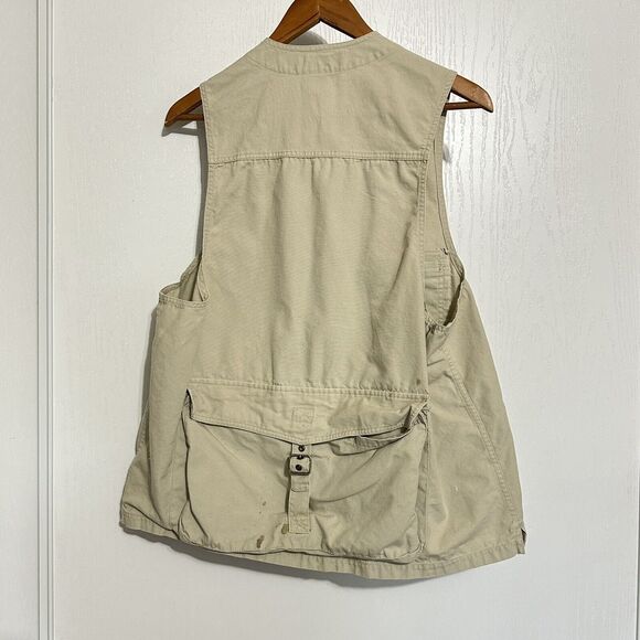 Calvin Klein Men Beige Denim Utility Tactical Vest Fishing Safari Size Large - Picture 5 of 12